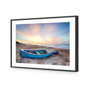 Abandoned Row Boat | Standard Acrylic | Flat Frame With Border | Black