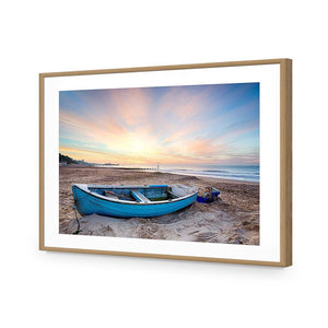 Abandoned Row Boat | Standard Acrylic | Flat Frame With Border | Oak