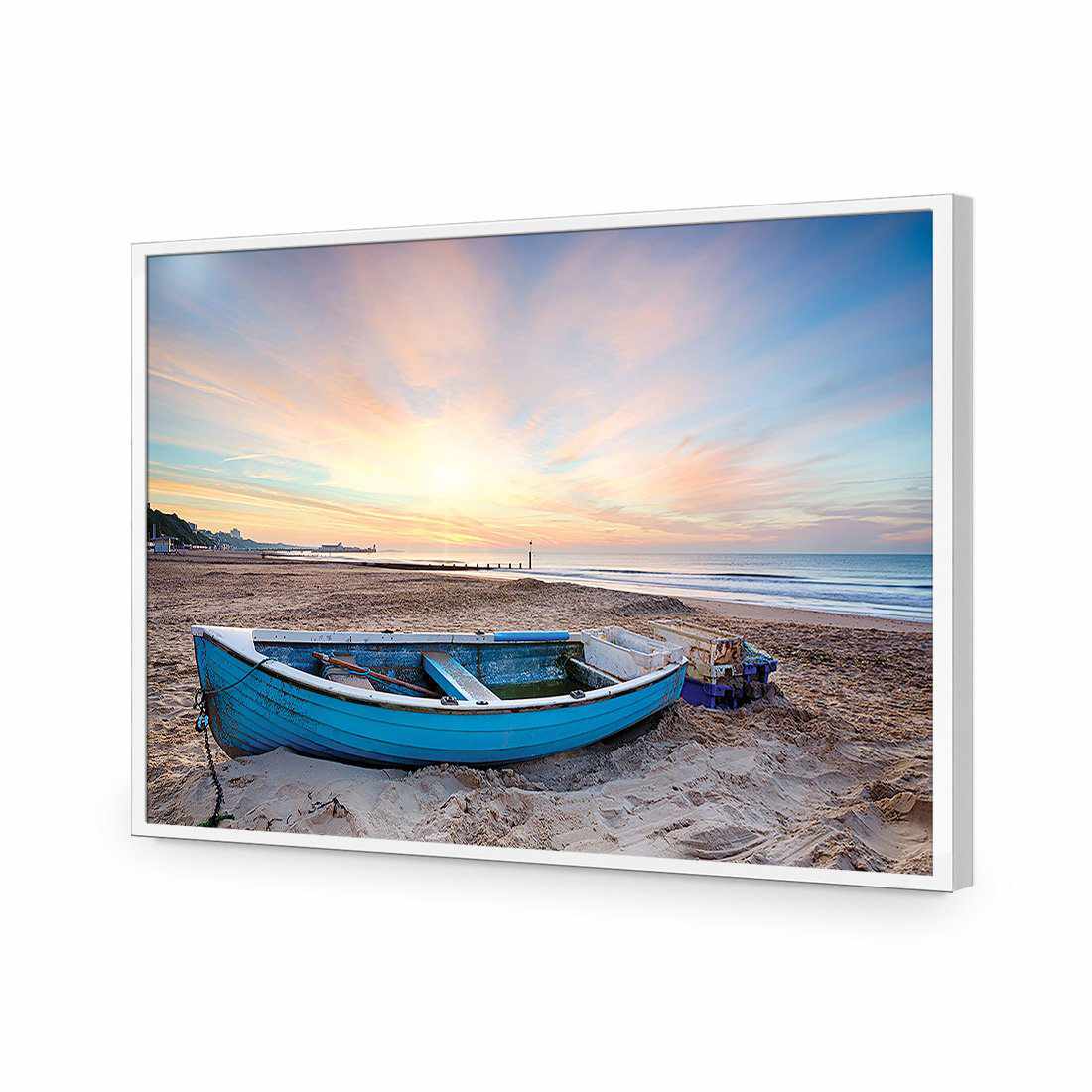 Abandoned Row Boat | Standard Acrylic | Flat Frame No Border | White