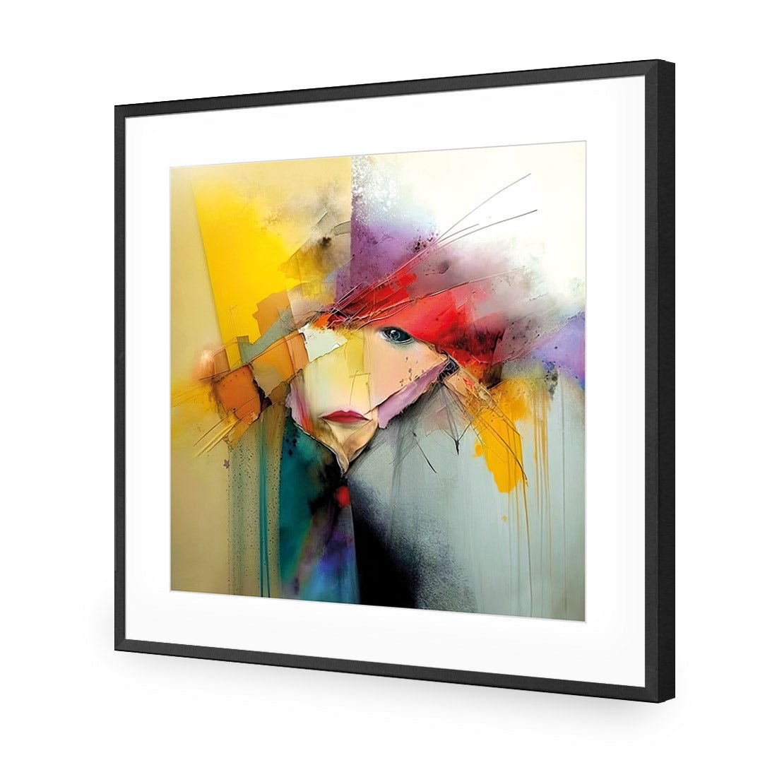 Abstract Emoji I - Wall Art Designs - WB_100905_AS_Q CAF_AP - 030 - MAT_37x37_S - 2538 - BLK