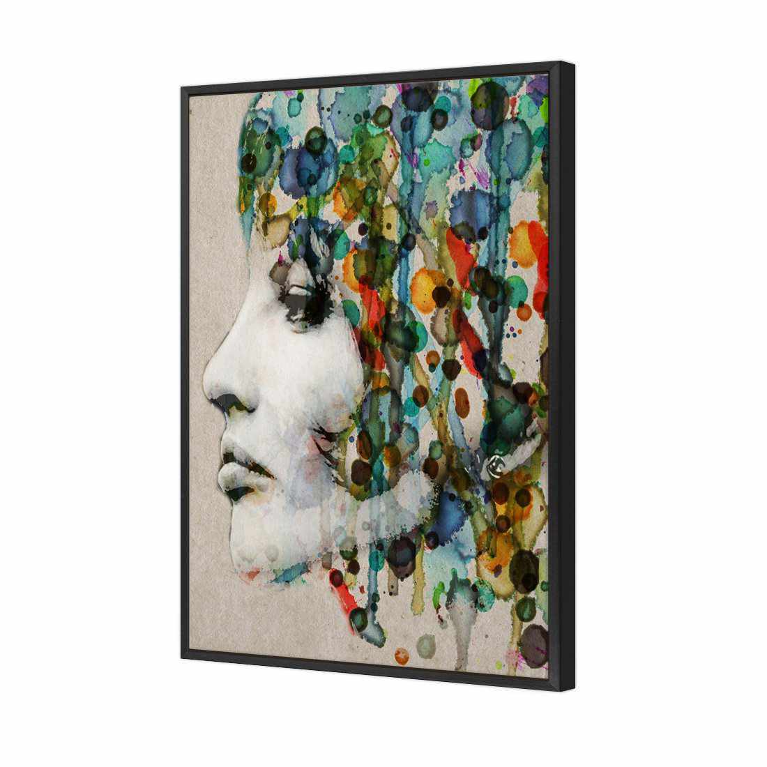 Abstract Hair | Standard Canvas | Floating Frame | Black
