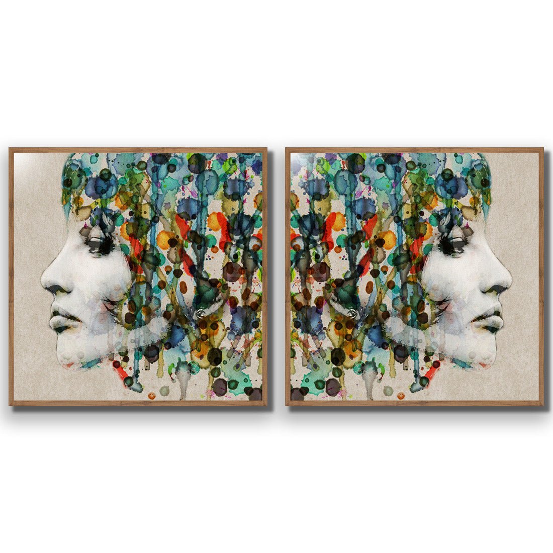 Abstract Hair Perfect Pair - Wall Art Designs - SET2_5006_AS_Q WAD_AP - 030 - EDG_37x37_S - 2538 - NAT