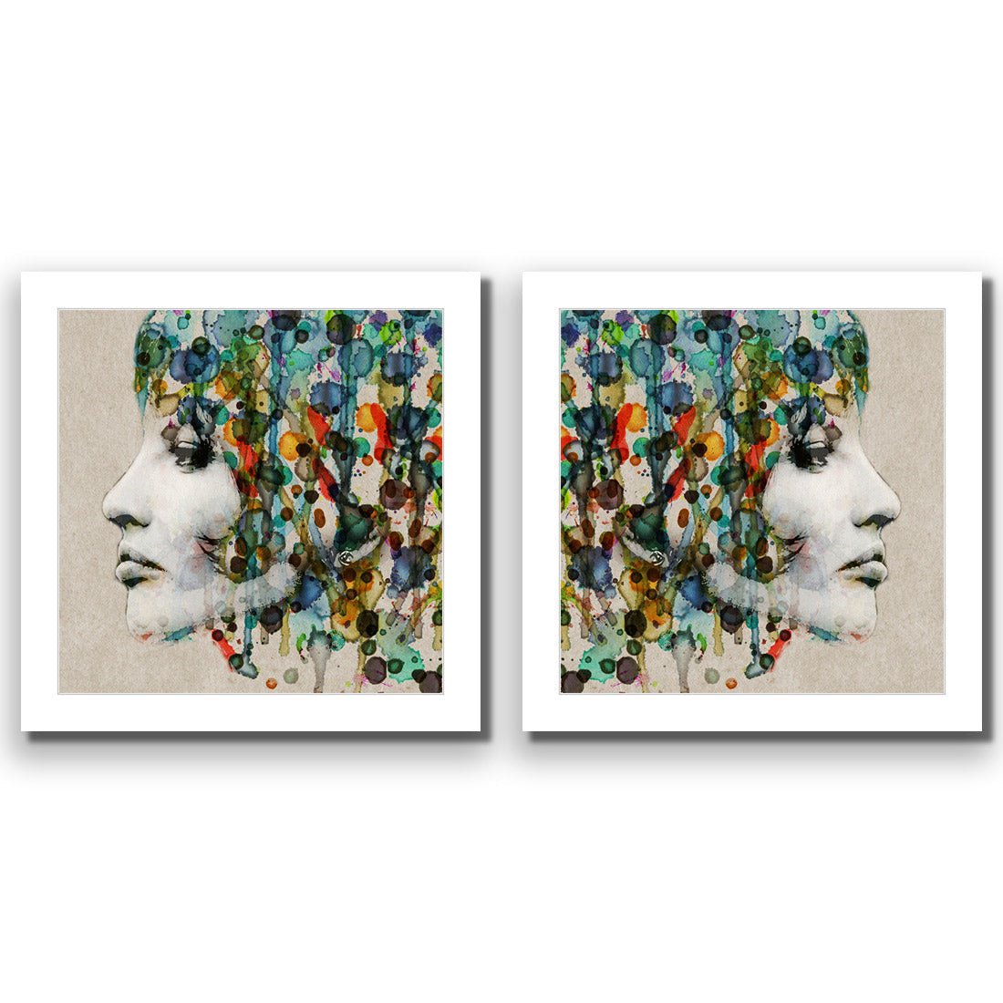 Abstract Hair Perfect Pair - Wall Art Designs - SET2_5006_AS_Q WAD_AP - 030 - MAT_37x37_NONE