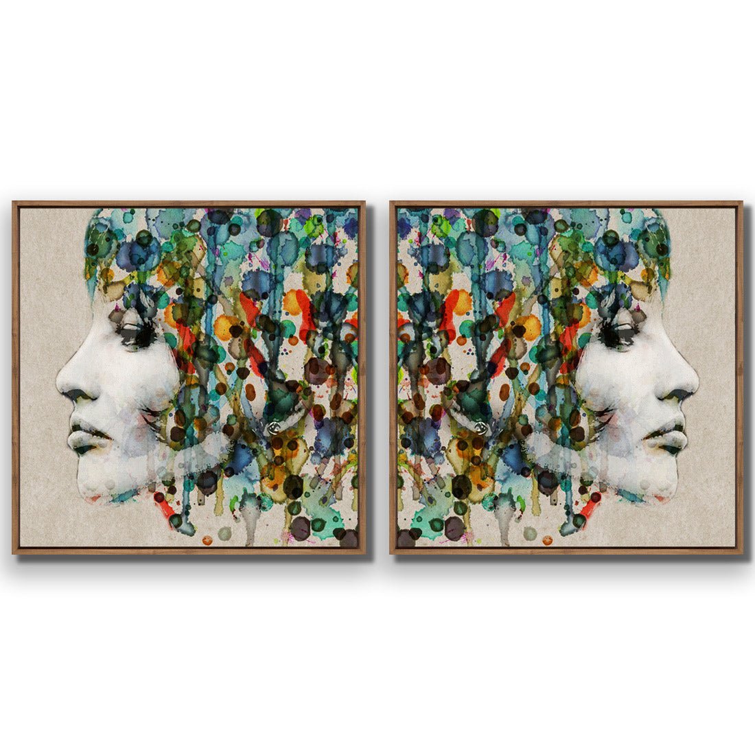 Abstract Hair Perfect Pair - Wall Art Designs - SET2_5006_AS_Q WAD_CP - MPY - 260 - M - S - S_37x37_S - 1550 - NAT