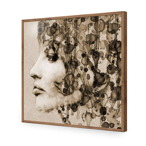 Abstract Hair, Sepia (square) | Classic Acrylic | Flat Frame No Border | Natural
