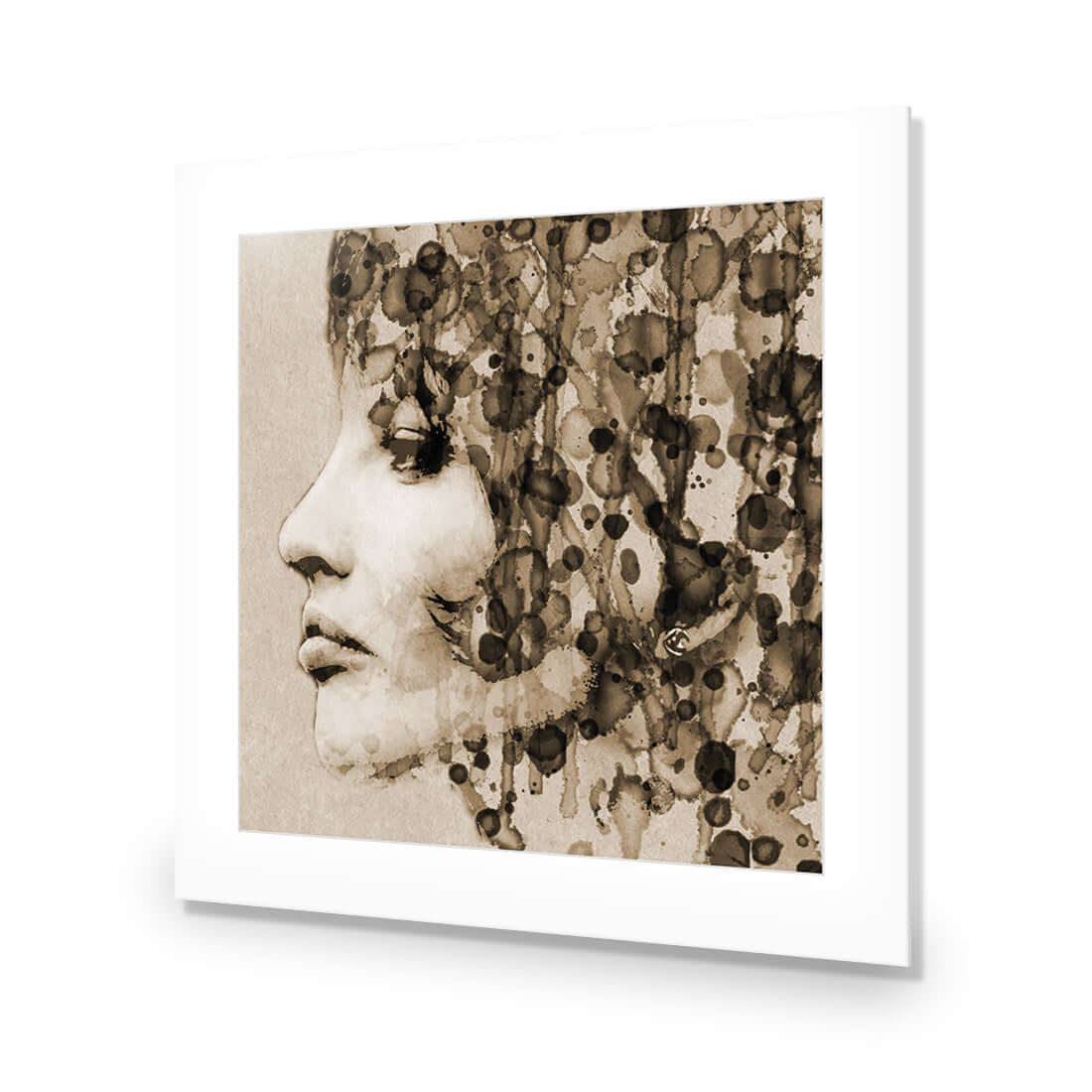 Abstract Hair, Sepia (square) | Classic Acrylic | No Frame With Border