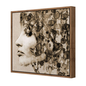 Abstract Hair, Sepia (square) | Classic Canvas | Floating Frame | Natural