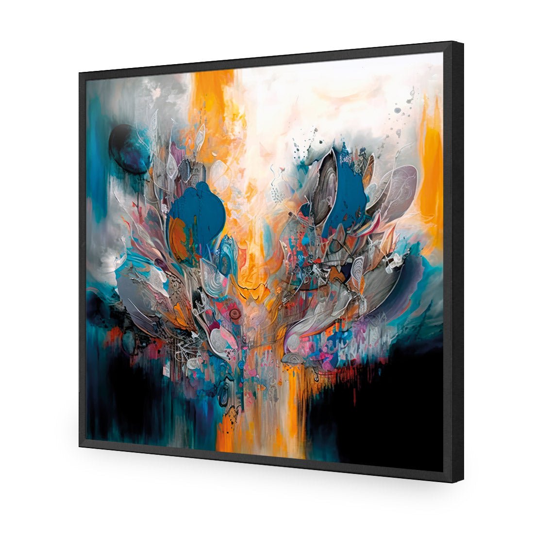 Abstract Lotus - Wall Art Designs - WB_100662_AS_Q CAF_AP - 030 - EDG_37x37_S - 2538 - BLK