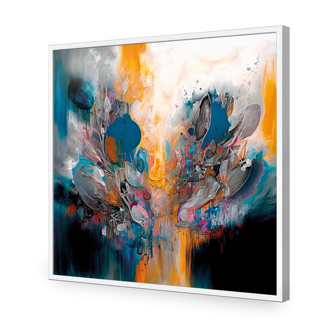 Abstract Lotus - Wall Art Designs - WB_100662_AS_Q CAF_AP - 030 - EDG_37x37_S - 2538 - WHT