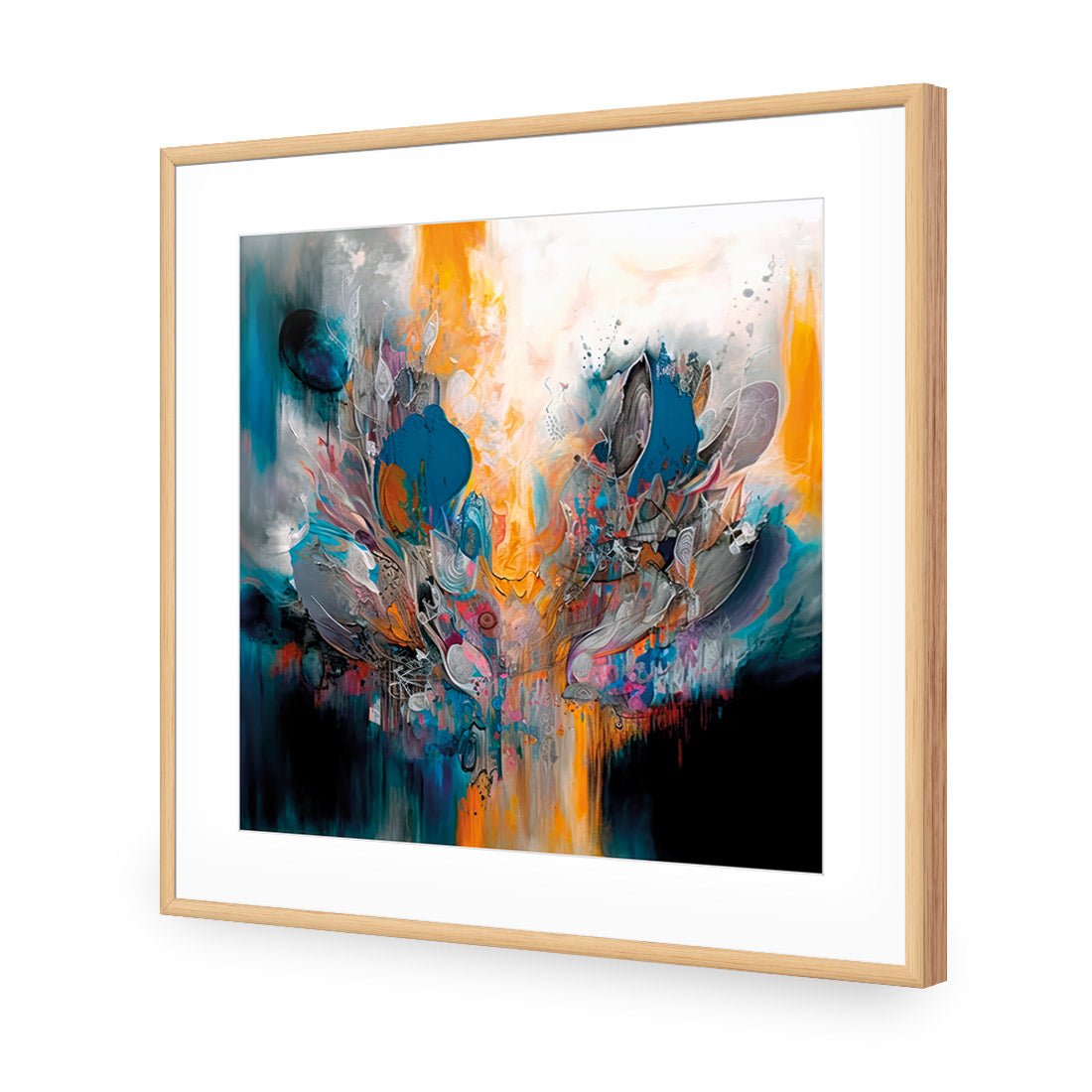 Abstract Lotus - Wall Art Designs - WB_100662_AS_Q CAF_AP - 030 - MAT_37x37_S - 2538 - OAK