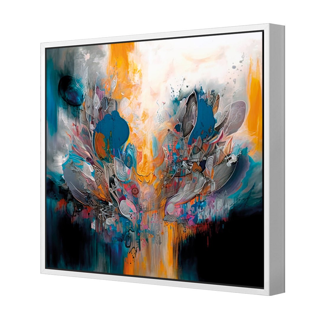 Abstract Lotus - Wall Art Designs - WB_100662_AS_Q CAF_CP - MPY - 260 - M - S - S_37x37_S - 1550 - WHT