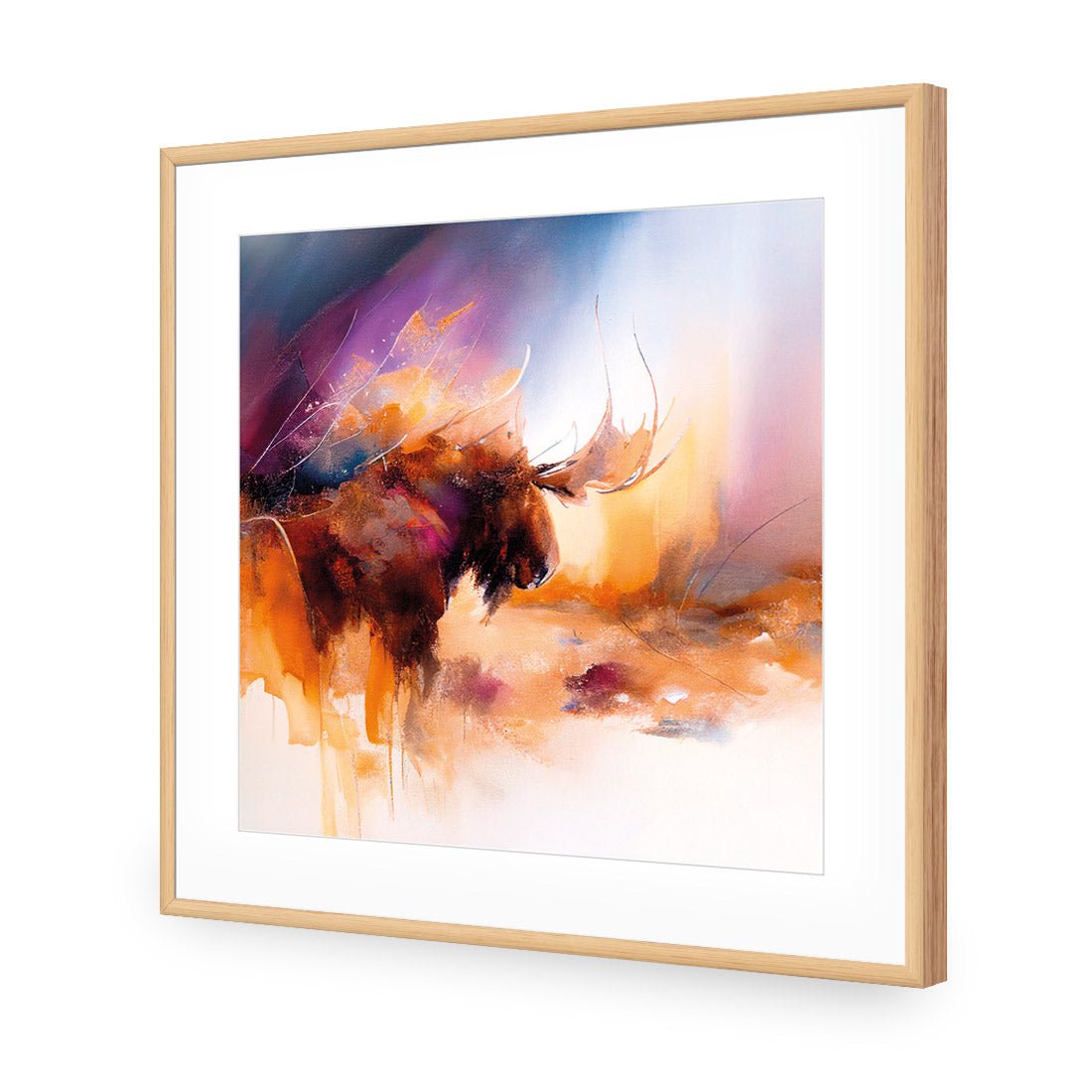 Abstract Moose I - Wall Art Designs - WB_100713_AS_Q CAF_AP - 030 - MAT_37x37_S - 2538 - OAK