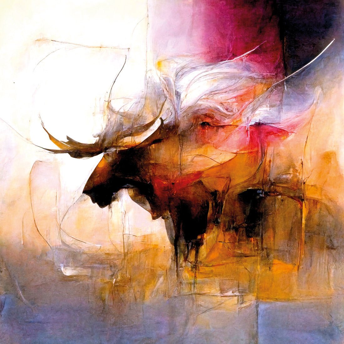 Abstract Moose II - Wall Art Designs - WB_100715_AS_Q CAF_CP - MPY - 260 - M - S - S_37x37_NONE