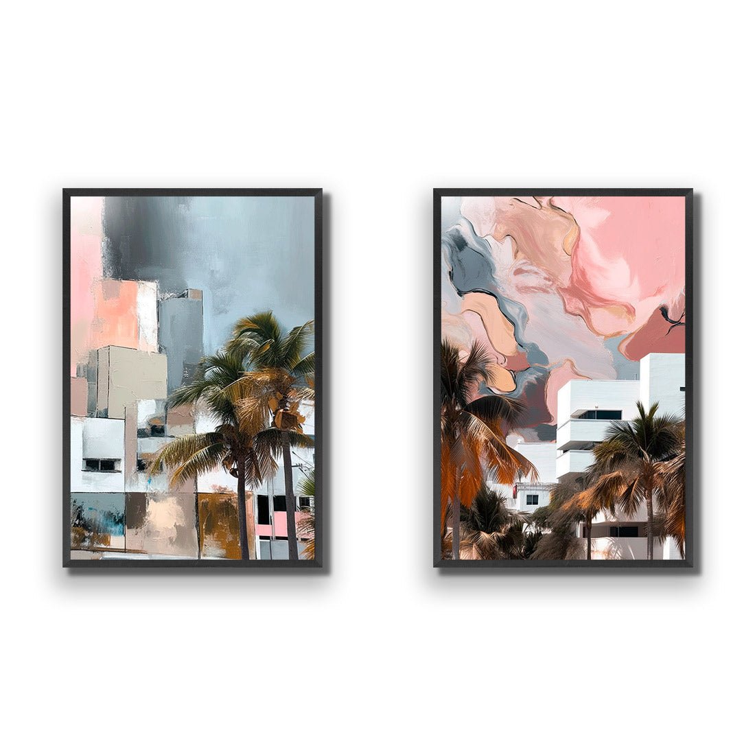 Abstract Skyline Perfect Pair - Wall Art Designs - SET2_5045_AR_V WAD_AP - 030 - EDG_45x30_S - 2538 - BLK