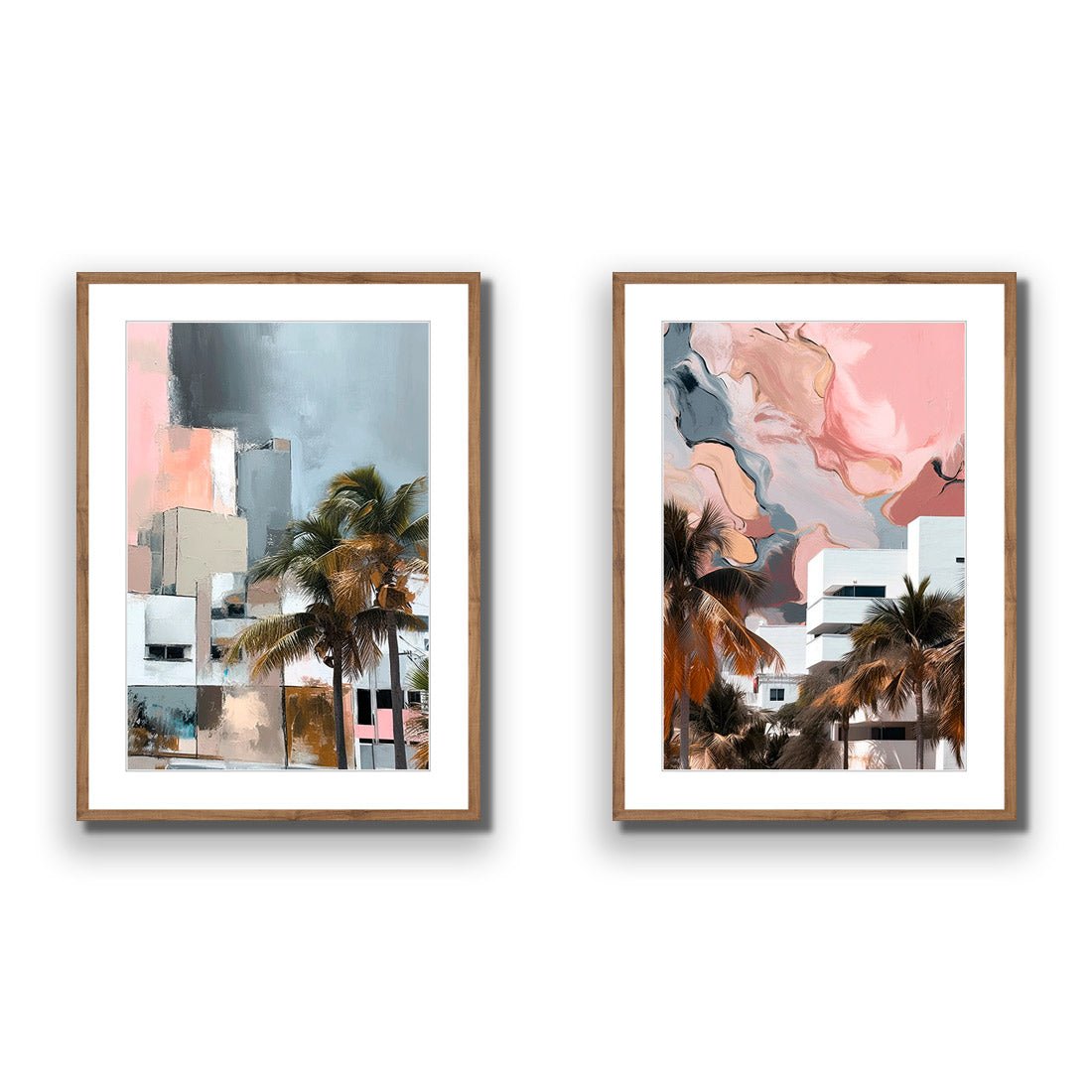 Abstract Skyline Perfect Pair - Wall Art Designs - SET2_5045_AR_V WAD_AP - 030 - MAT_45x30_S - 2538 - NAT