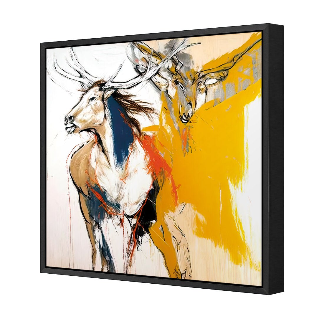 Abstract Stag - Wall Art Designs - WB_100562_AS_Q CAF_CP - MPY - 260 - M - S - S_37x37_S - 1550 - BLK