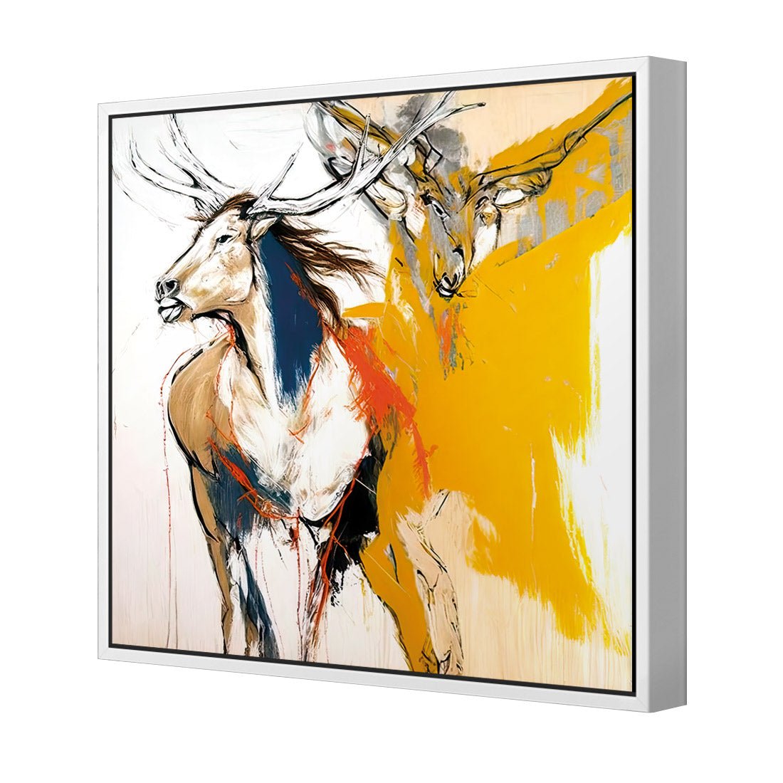 Abstract Stag - Wall Art Designs - WB_100562_AS_Q CAF_CP - MPY - 260 - M - S - S_37x37_S - 1550 - WHT