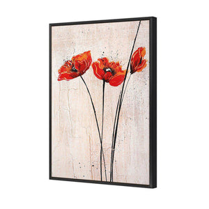 Abstract Tall Poppies | Standard Canvas | Floating Frame | Black