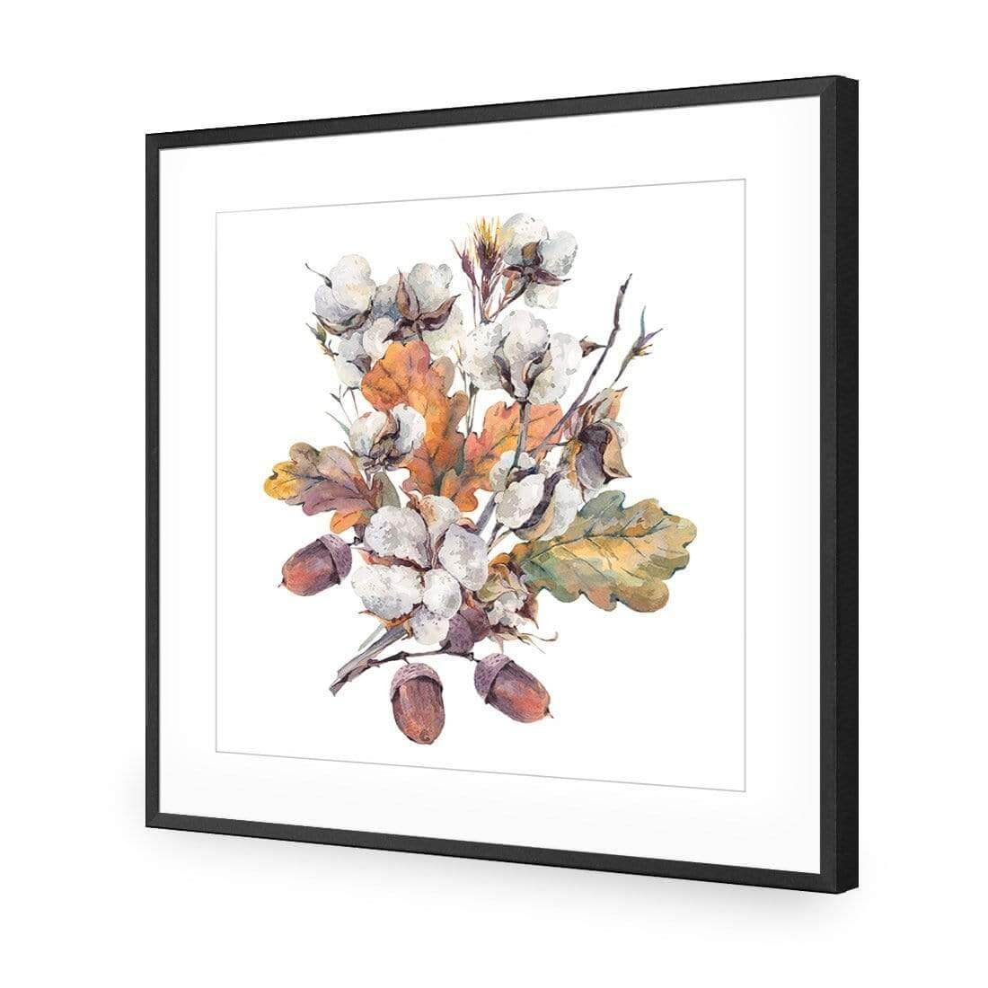 Acorn Bouquet Watercolour (Square) - Wall Art Designs - 3107_AS_Q WAD_AP - 030 - MAT_37x37_S - 2538 - BLK