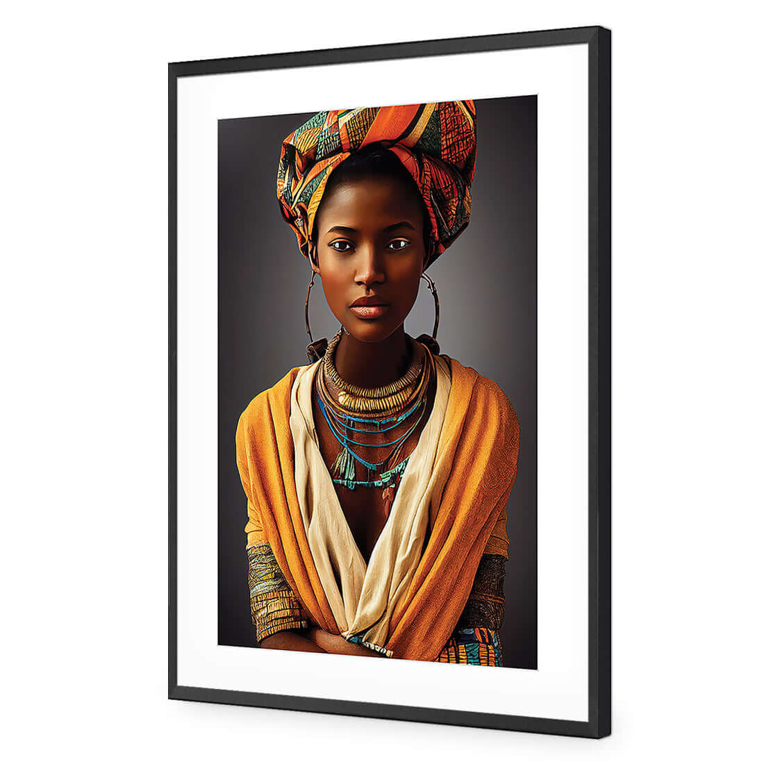 African Girl - Wall Art Designs - WH_1099_AR_V WAD_AP - 030 - MAT_45x30_S - 2538 - BLK