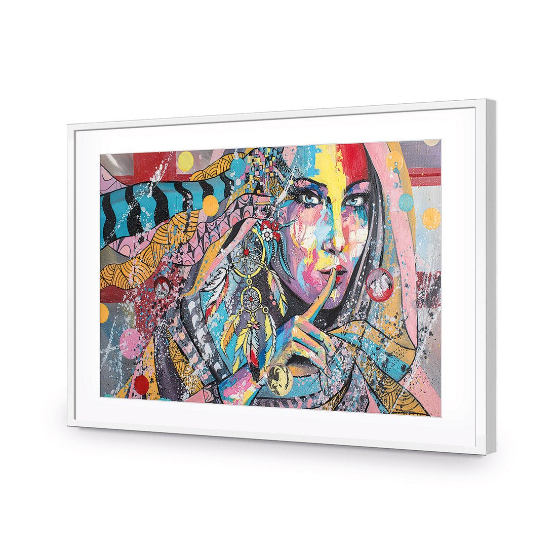 African Secret, Rectangle | Standard Acrylic | Flat Frame With Border | White