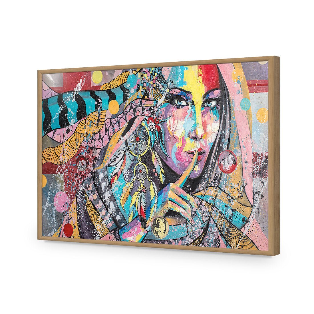African Secret, Rectangle | Standard Acrylic | Flat Frame No Border | Oak