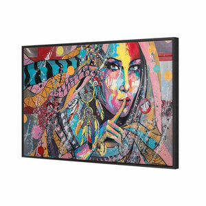African Secret, Rectangle | Standard Canvas | Floating Frame | Black