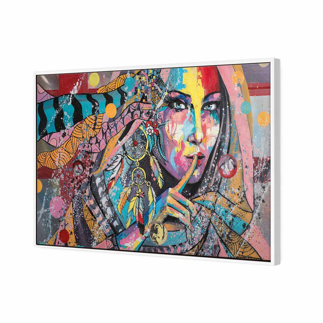 African Secret, Rectangle | Standard Canvas | Floating Frame | White