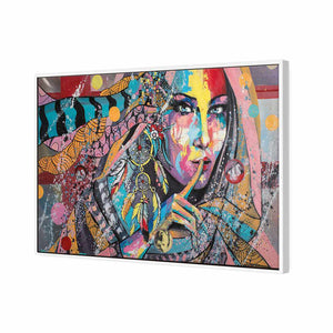 African Secret, Rectangle | Standard Canvas | Floating Frame | White