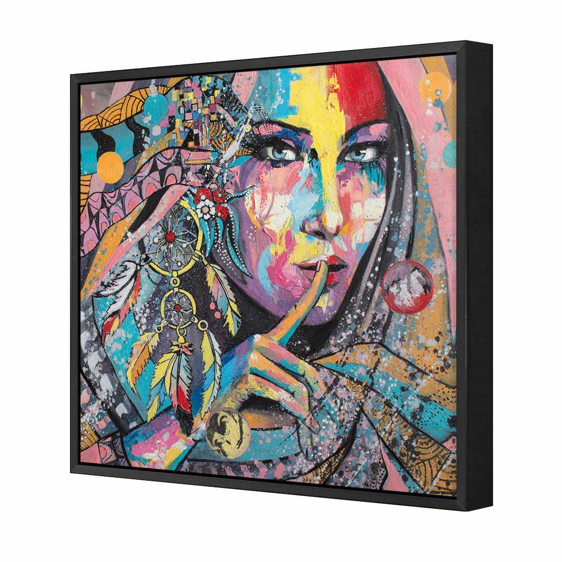 African Secret, Square Canvas Art - Wall Art Designs - 3148_AS_Q WAD_CP - MPY - 260 - M - S - S_30x30_S - 1550 - BLK