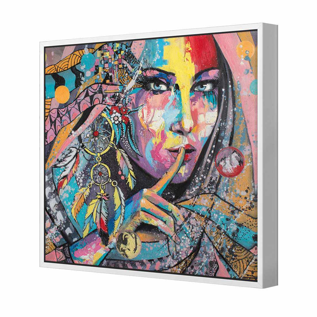 African Secret, Square Canvas Art - Wall Art Designs - 3148_AS_Q WAD_CP - MPY - 260 - M - S - S_30x30_S - 1550 - WHT