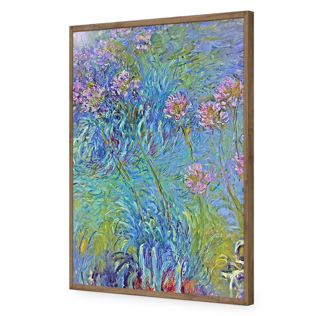Agapanthus by Monet | Standard Acrylic | Flat Frame No Border | Natural