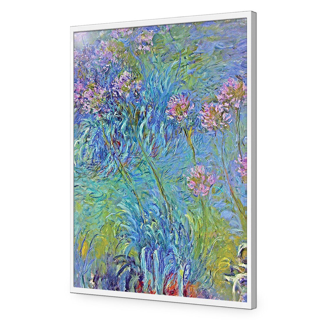 Agapanthus by Monet | Standard Acrylic | Flat Frame No Border | White