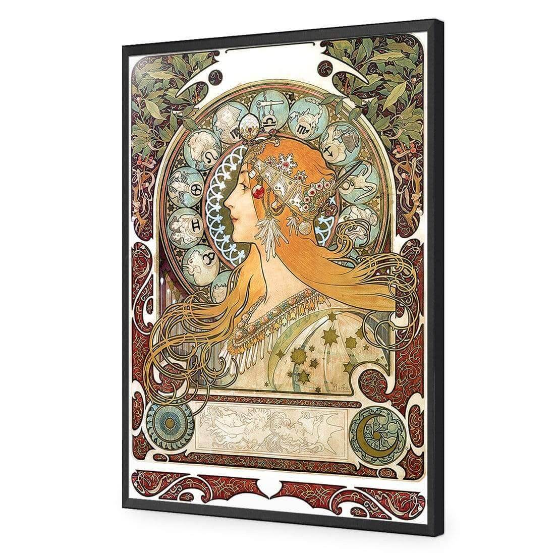 Alphonse Mucha - Zodiac | Classic Acrylic | Flat Frame No Border | Black