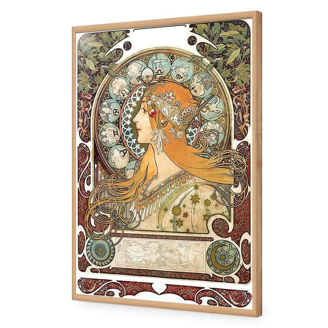 Alphonse Mucha - Zodiac | Classic Acrylic | Flat Frame No Border | Oak
