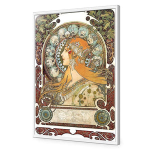 Alphonse Mucha - Zodiac | Classic Acrylic | Flat Frame No Border | White
