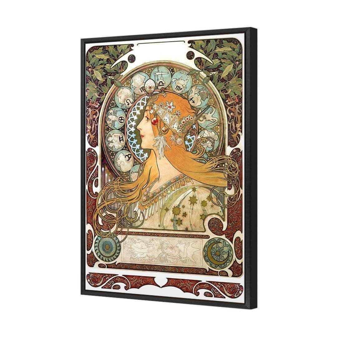 Alphonse Mucha - Zodiac | Classic Canvas | Floating Frame | Black