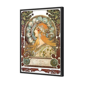 Alphonse Mucha - Zodiac | Classic Canvas | Floating Frame | Black