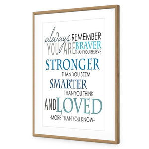 Always Remember | Standard Acrylic | Flat Frame With Border | Oak