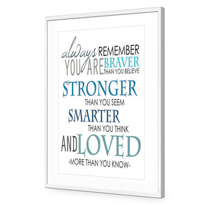 Always Remember | Standard Acrylic | Flat Frame With Border | White