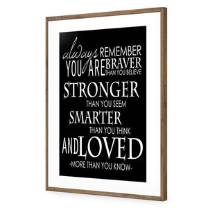 Always Remember, B&W | Standard Acrylic | Flat Frame With Border | Natural
