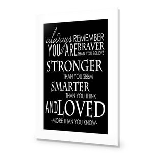 Always Remember, B&W | Standard Acrylic | No Frame With Border