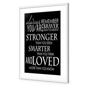 Always Remember, B&W | Standard Acrylic | Flat Frame With Border | White