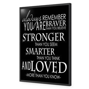 Always Remember, B&W | Standard Acrylic | Flat Frame No Border | Black