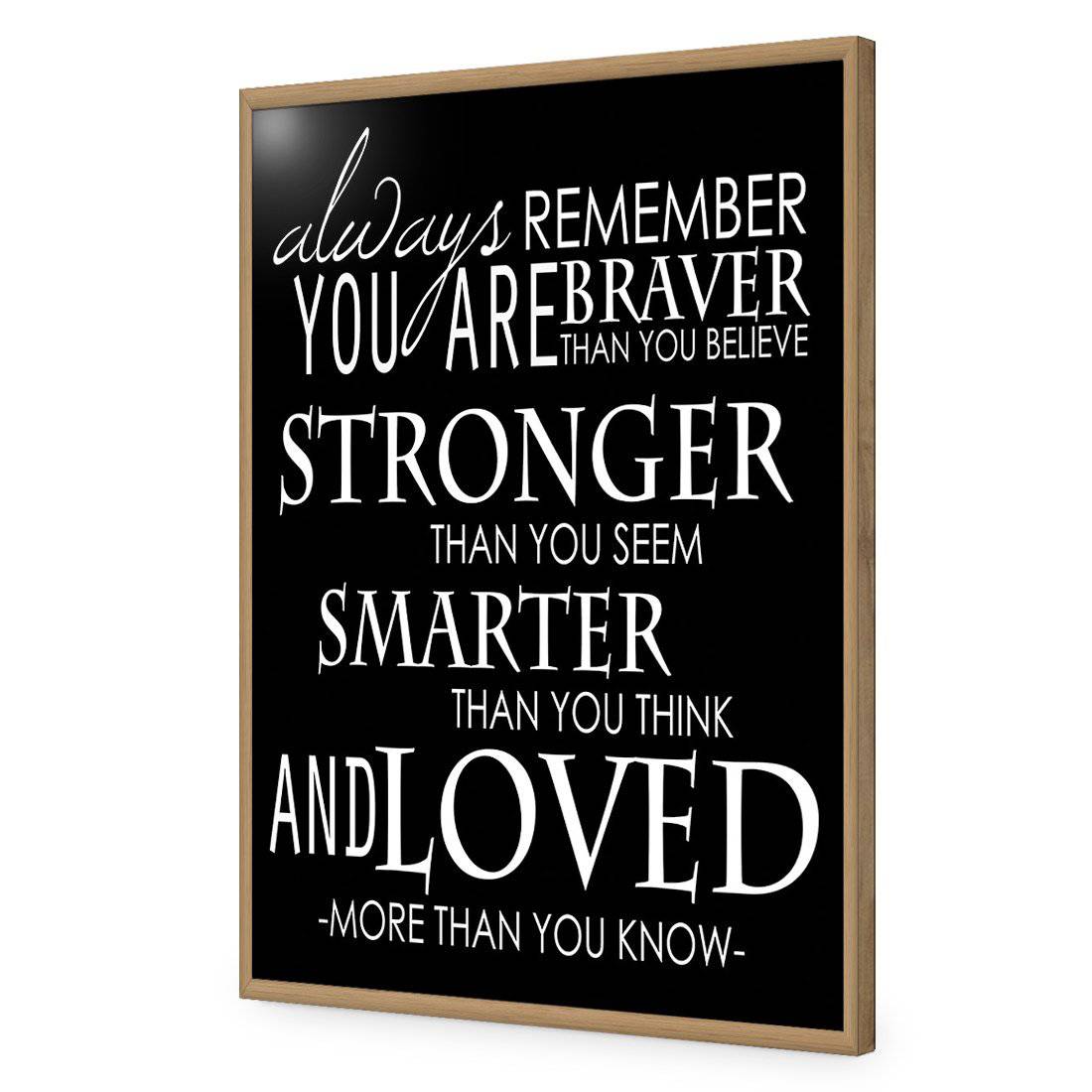 Always Remember, B&W | Standard Acrylic | Flat Frame No Border | Oak