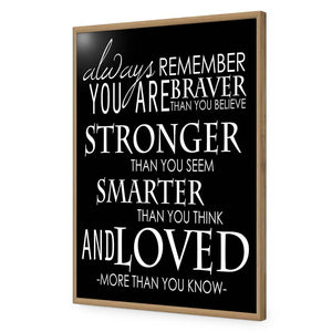 Always Remember, B&W | Standard Acrylic | Flat Frame No Border | Oak