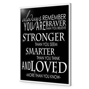 Always Remember, B&W | Standard Acrylic | Flat Frame No Border | White