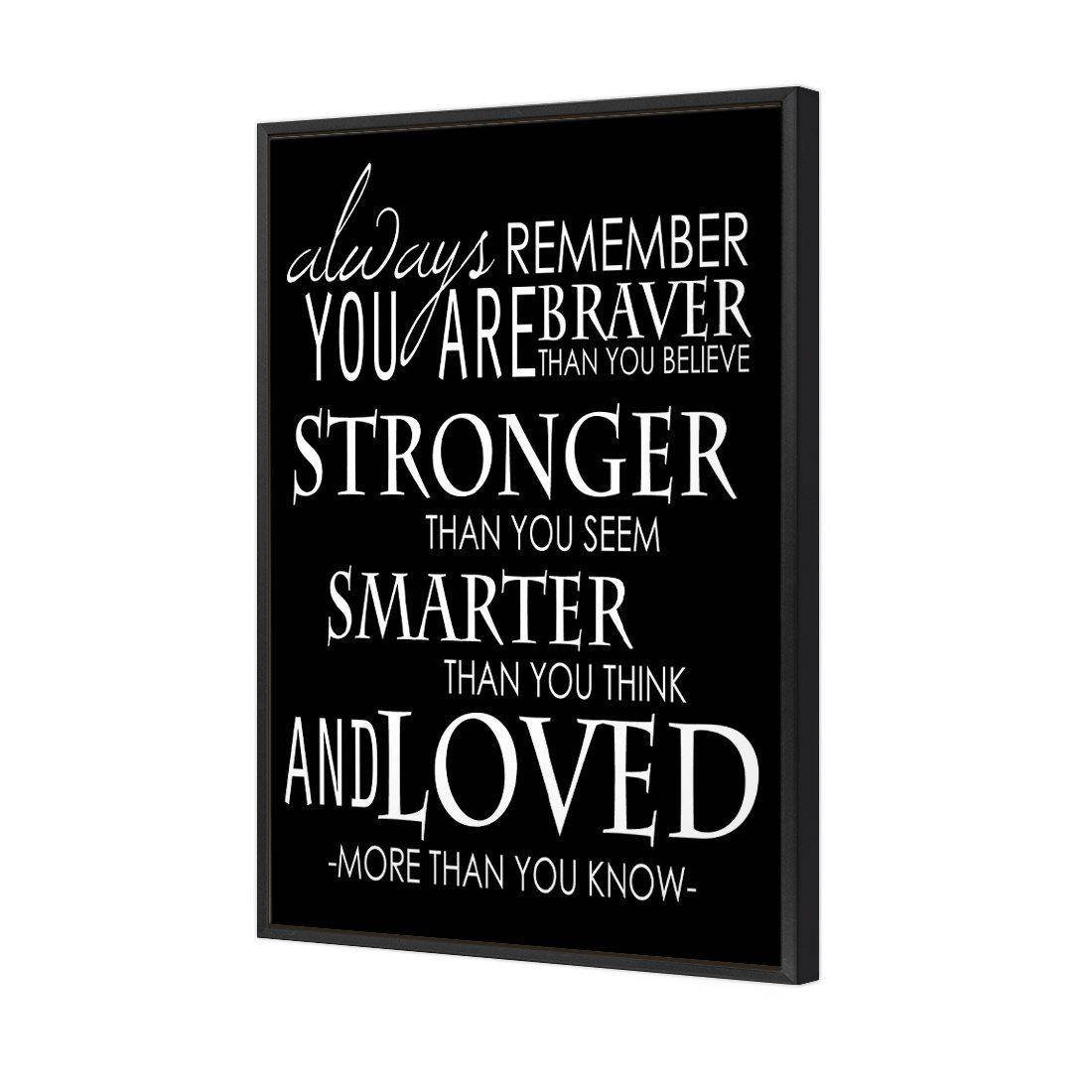 Always Remember, B&W | Standard Canvas | Floating Frame | Black