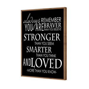 Always Remember, B&W | Standard Canvas | Floating Frame | Natural