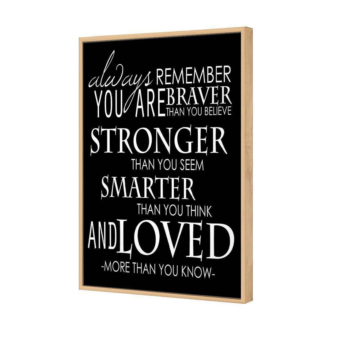 Always Remember, B&W | Standard Canvas | Floating Frame | Oak